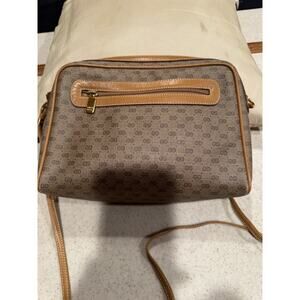 Vintage Gucci Micro GG Supreme Shoulder Bag In Tan